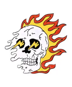 Calavera en llamas