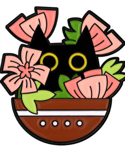 Gato Ojos Amarillos Flores