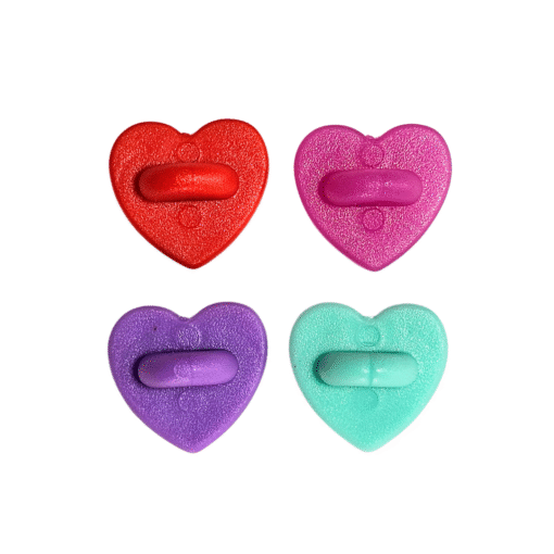 Rubber Pin Back Heart